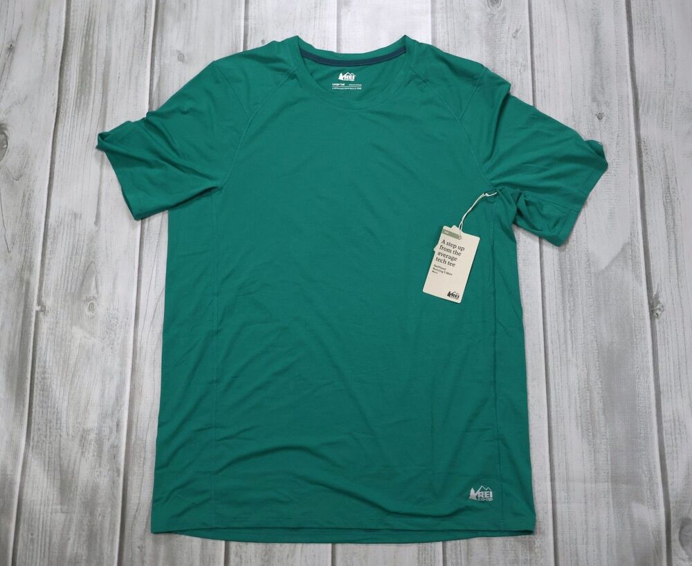 NEW REI Co-op Swiftland Short Sleeve Running T-Shirt Mens LT Green Moisture Wick
